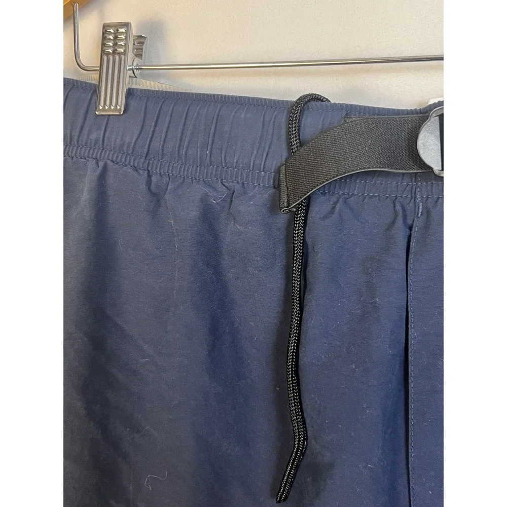 Columbia Mens Navy Blue Packable Cargo Shorts Elastic‎ Waist Belted Outdoor L
